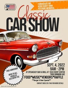 Classic Car Show: Fundraiser for Kern County WWII Veterans Memorial ...